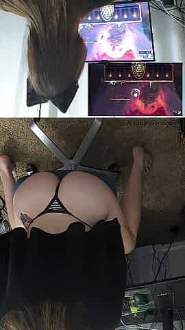 loser femboy gets insane at videogames and then masturbates.