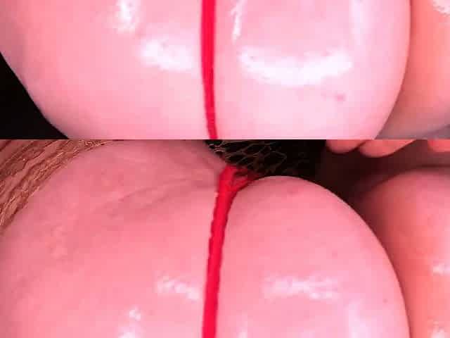 A super sexy brunette massages her big boobs