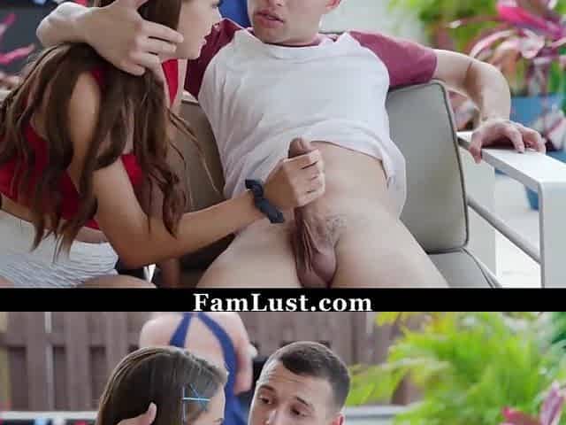 Stepsiblings Slide Away to The Bedroom to Finish What They Started - Famlust