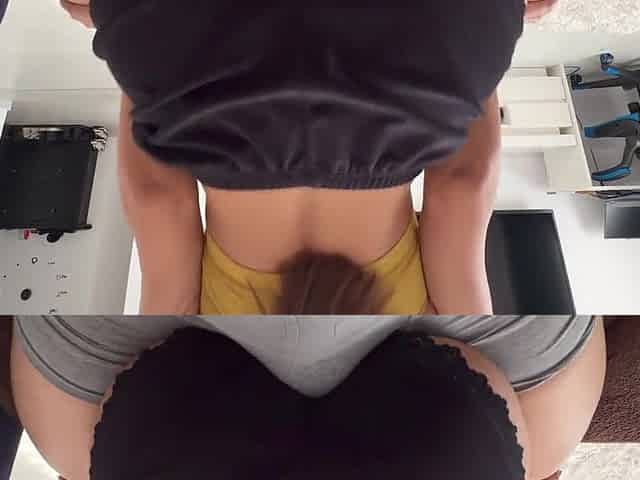 Humping! flawless Day with stepsister in plush Pajamas, intensive doggystyle sex