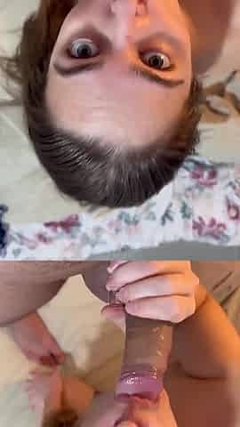Naughty Wife Gives Blowjob Until She Gets Milk