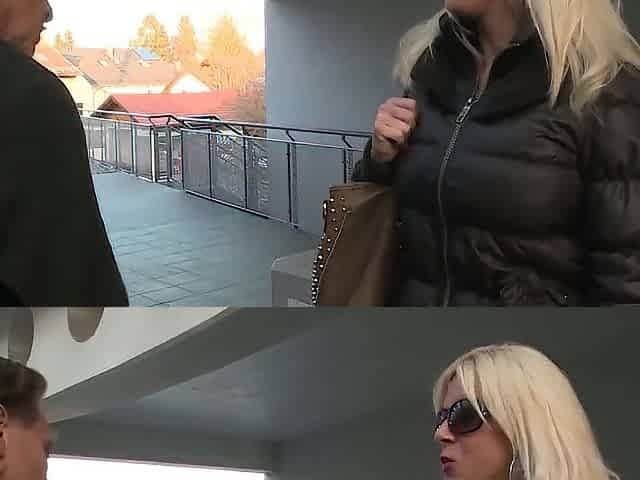 Hot honey screwed in the booty by two random man