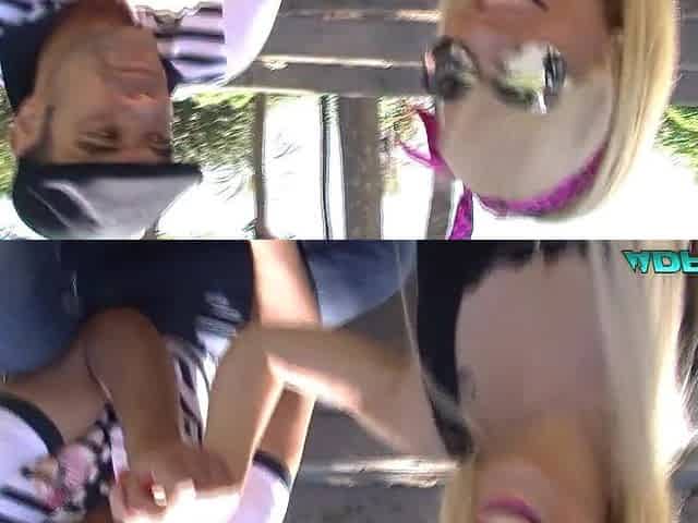 ADPTUBE - French blond sucking rod in the park