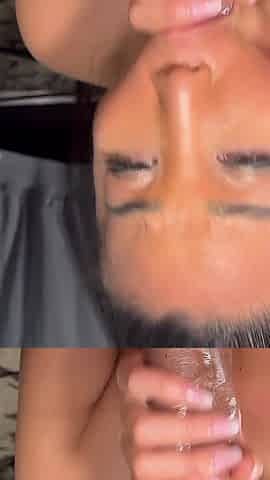 Asian Pretty Slut Passionately Sucks & Jerks BBC