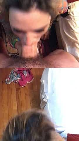 European amateur slut sucks on a big black cock