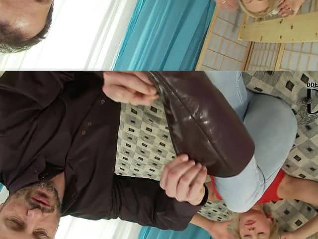 Naughty blonde teen gets seduced by older guy