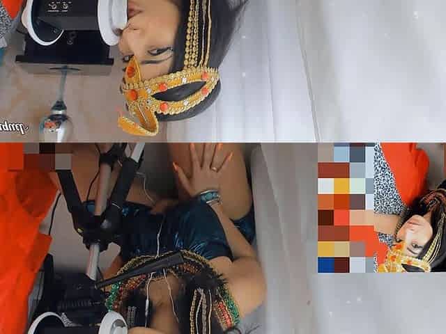 Cleopatra Cosplay Asmr Intense Ear Licking and Sex Machine Pussy Fucking