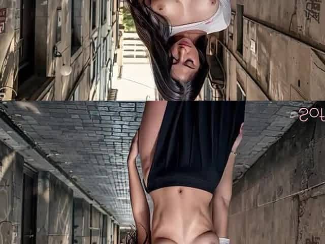 I screwed my excited girlfriend's booty on a date in a messy alley between abandoned shops. [AI]