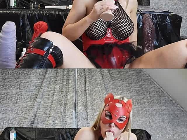 Masturbating with Huge Monster Dildos