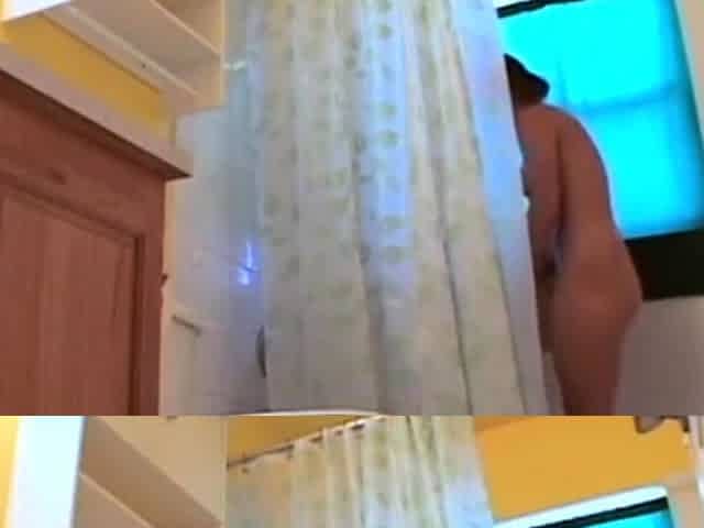 Stepdaughter 21 shaves pussy in shower (voyeur)