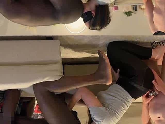 Sexy SL4V1C QoS Hotwife Cucks Creampie Eating Hubby With Hot Black Gamer