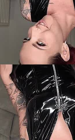 Orgasm in a Pvc Dress on My Sofa!