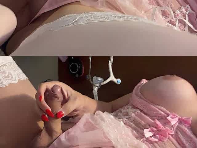 Pink Frilly Underware and White Nylons