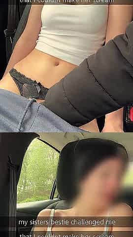 Slutty booty college teen angel has climax inside a car