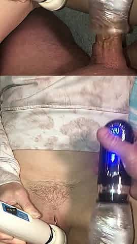 Who Can Cum 1st Mutual Masturbation With Toys featuring the Gluck Gluck 9000 & Hitachi Magic Wand