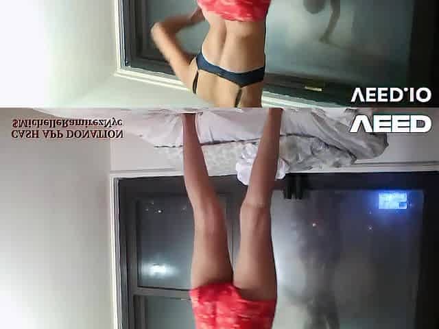 WINDOW TEASE NEIGHBOUR Solo Female Black Red Shorts Hawt Slender