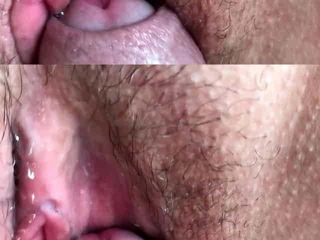 Cum Flows From a Meaty, Swollen and Fucked up Pussy Close-up