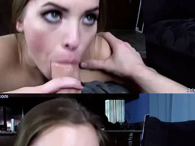 Remote Control: Hot Young Babe Blowing Cock On Her Knees