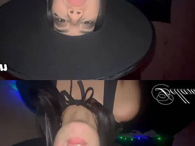 Witch Bellanixx EP02 - this babe presents her servant anew and cums on his penis twice, in the end this babe cum
