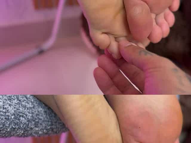 The Tough Guy Dominates the Pink Girl and Bites Her Toes