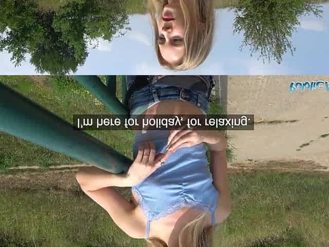 Public Agent Concupiscent blondes taut body screwed for money in forest
