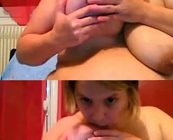 Blonde BBW With Huge Boobs On Webcam