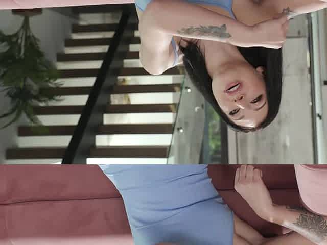 The sexy brunette Raven Lane shows off her hot body in a backstage video.