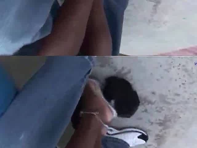 Whilst the man screws her from behind her large titties bounce all over the backyard