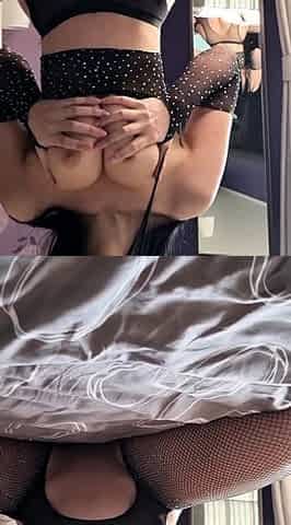 Beautiful Brunette Big Boobs Rides Fake Cock