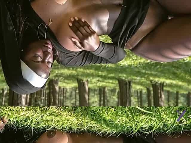 A ebony nun allowed herself to be cummed inside in the forest.[AI]