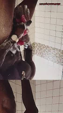 Large ramrod shower at public gym! IG:HeyCesarBella