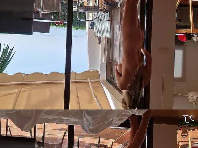 Real Amateur Pair on their summer vacation having joy centre of the day - sharing real moments