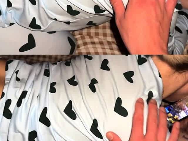Fucked doggy style stepsister in pajamas and filmed it