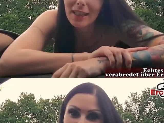 German hitchhiker amateur teen wench get creampie in car