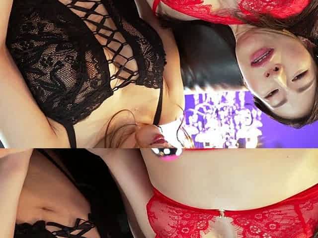 Cute amateur asian web cam girl playing with her toy