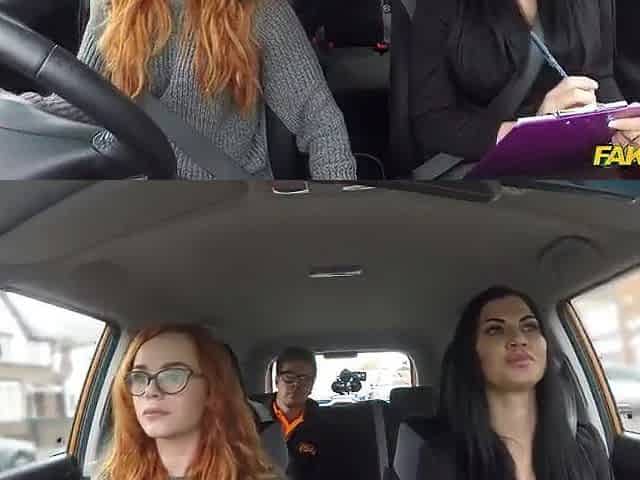 Redhead Student is screwed by driving instructor and examiner - Fake Driving School