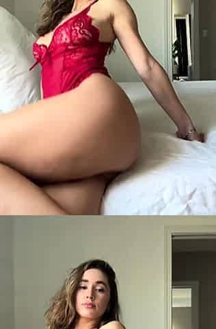 Natalie Roush Doggy Sex Simulation In Red Lingerie Onlyfans