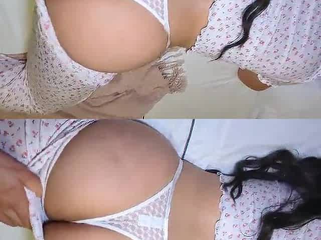 My lascivious stepdaughter asked me to massage her butt in advance of gonna couch with my wife