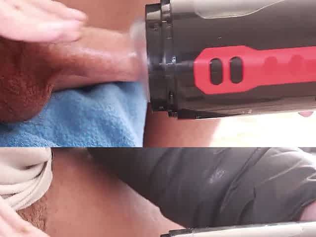 1st time trying an automatic fleshlight edging and cumming