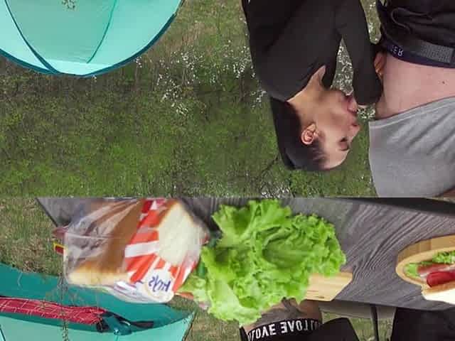 Hungry Stranger Provides His Dick in Exchange for a Sandwich - Side View