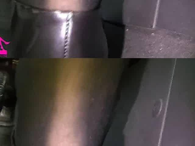 Revving and Driving in Ebony Hose and Grey High Heels