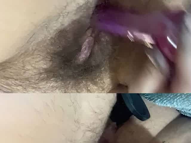 Tiny purple finger dick in FTM vagina masturbate solo