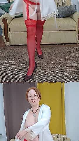 High-End Erotica Hot Dance. Red Sexy Striptease: My Seductive Dance for U in Red Nylons & High Heels
