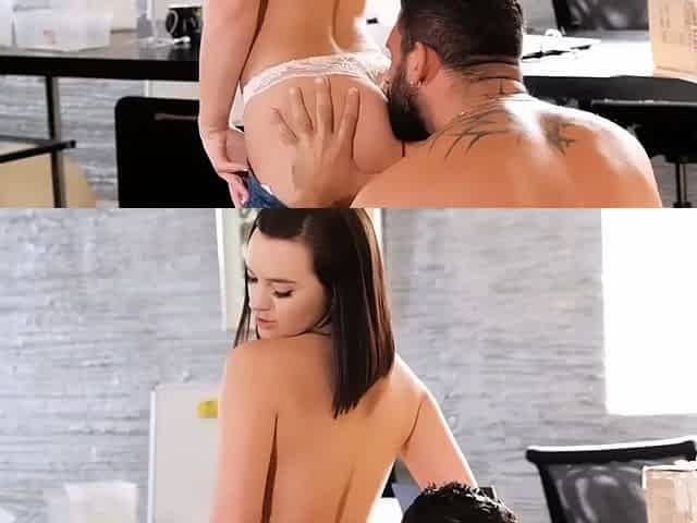 Hot French Brunette Welcomes The New Neighbor