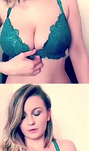 Hot blonde with big boobs solo