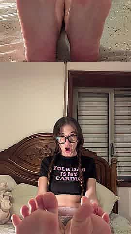 Nerdy Cutie Showing Her Feet And Being Inexperienced