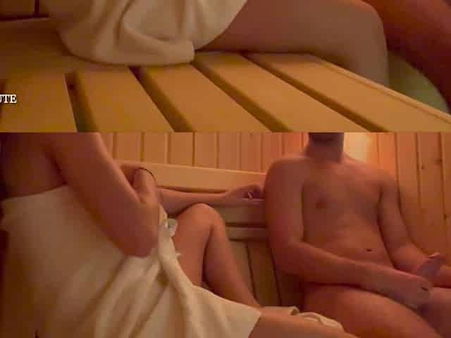 Annacuute gets a cumshot after fucking in the sauna