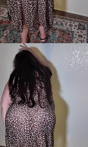 Sexy Busty Plump MILF in Sheer Leopard Print