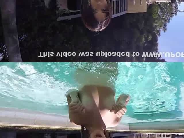 Brunette Takes Care Of Your Cock By The Pool