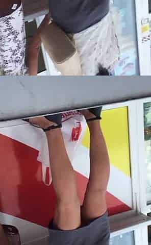 blondey caught with no panties